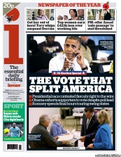 I Newspaper Newspaper Front Page (UK) for 7 November 2012