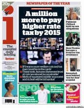 I Newspaper Newspaper Front Page (UK) for 7 December 2012