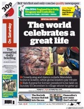 I Newspaper (UK) Newspaper Front Page for 7 December 2013