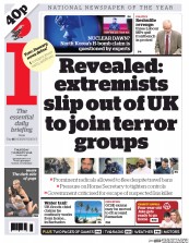 I Newspaper (UK) Newspaper Front Page for 7 January 2016