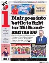 I Newspaper (UK) Newspaper Front Page for 7 April 2015