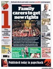 I Newspaper (UK) Newspaper Front Page for 7 May 2013