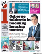I Newspaper (UK) Newspaper Front Page for 7 May 2014
