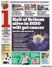 I Newspaper (UK) Newspaper Front Page for 7 June 2013