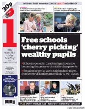 I Newspaper (UK) Newspaper Front Page for 7 August 2014