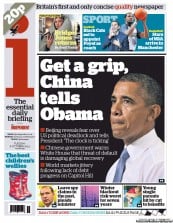 I Newspaper (UK) Newspaper Front Page for 8 October 2013