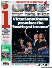 I Newspaper Newspaper Front Page (UK) for 8 November 2012