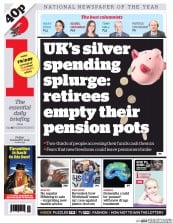 I Newspaper (UK) Newspaper Front Page for 8 January 2016