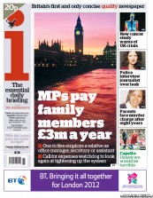 I Newspaper Newspaper Front Page (UK) for 8 September 2011