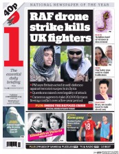I Newspaper (UK) Newspaper Front Page for 8 September 2015
