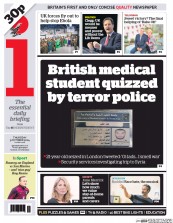 I Newspaper (UK) Newspaper Front Page for 9 October 2014
