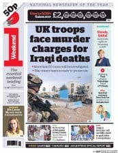 I Newspaper (UK) Newspaper Front Page for 9 January 2016