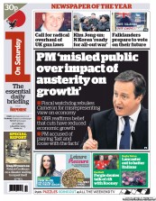 I Newspaper (UK) Newspaper Front Page for 9 March 2013
