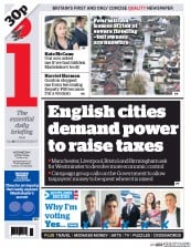 I Newspaper (UK) Newspaper Front Page for 9 July 2014