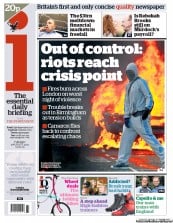 I Newspaper (UK) Newspaper Front Page for 9 August 2011