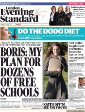 London Evening Standard (UK) Newspaper Front Page for 10 October 2012