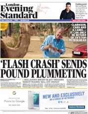 London Evening Standard (UK) Newspaper Front Page for 10 October 2016