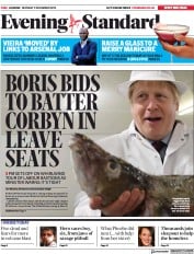 London Evening Standard (UK) Newspaper Front Page for 10 December 2019