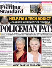 London Evening Standard (UK) Newspaper Front Page for 10 January 2013