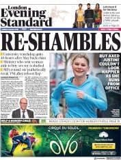 London Evening Standard (UK) Newspaper Front Page for 10 January 2018