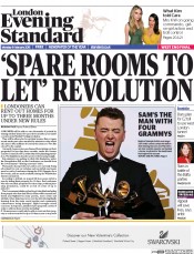 London Evening Standard (UK) Newspaper Front Page for 10 February 2015