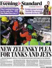 London Evening Standard (UK) Newspaper Front Page for 10 February 2023