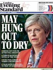 London Evening Standard (UK) Newspaper Front Page for 10 June 2017