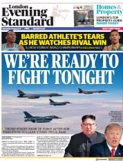 London Evening Standard (UK) Newspaper Front Page for 10 August 2017