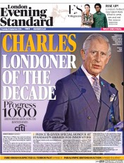 London Evening Standard (UK) Newspaper Front Page for 10 September 2016