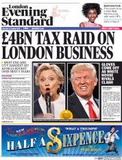 London Evening Standard (UK) Newspaper Front Page for 11 October 2016