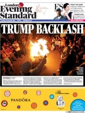 London Evening Standard (UK) Newspaper Front Page for 11 November 2016