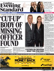 London Evening Standard (UK) Newspaper Front Page for 11 April 2016