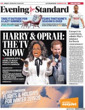 London Evening Standard (UK) Newspaper Front Page for 11 April 2019