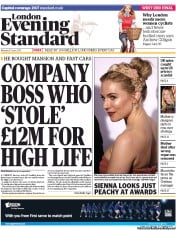 London Evening Standard (UK) Newspaper Front Page for 11 June 2013