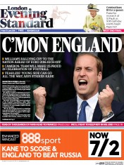 London Evening Standard (UK) Newspaper Front Page for 11 June 2016