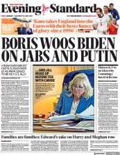 London Evening Standard (UK) Newspaper Front Page for 11 June 2021