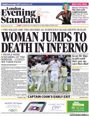 London Evening Standard Newspaper Front Page (UK) for 11 July 2013