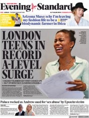 London Evening Standard (UK) Newspaper Front Page for 11 August 2021