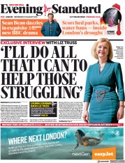 London Evening Standard (UK) Newspaper Front Page for 11 August 2022