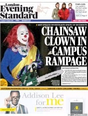 London Evening Standard (UK) Newspaper Front Page for 12 October 2016