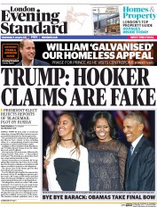 London Evening Standard (UK) Newspaper Front Page for 12 January 2017