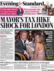 London Evening Standard (UK) Newspaper Front Page for 12 January 2023