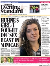 London Evening Standard Newspaper Front Page (UK) for 12 February 2014