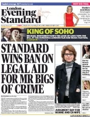 London Evening Standard (UK) Newspaper Front Page for 12 March 2013