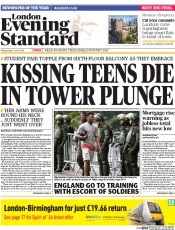 London Evening Standard (UK) Newspaper Front Page for 12 June 2014