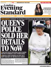 London Evening Standard (UK) Newspaper Front Page for 12 July 2011