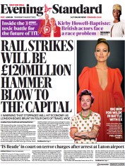 London Evening Standard front page for 12 August 2022