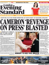 London Evening Standard (UK) Newspaper Front Page for 13 October 2011