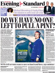 London Evening Standard (UK) Newspaper Front Page for 13 October 2021