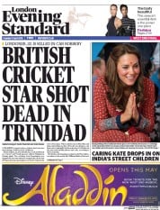 London Evening Standard (UK) Newspaper Front Page for 13 April 2016